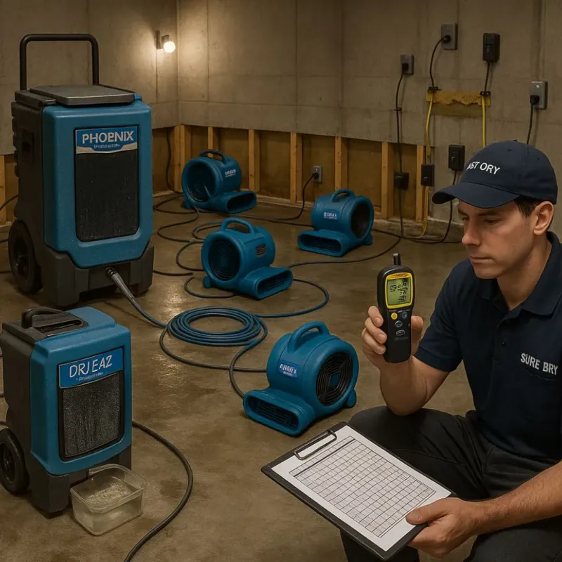 Structural Drying and Dehumidification process in Bridgeport, PA